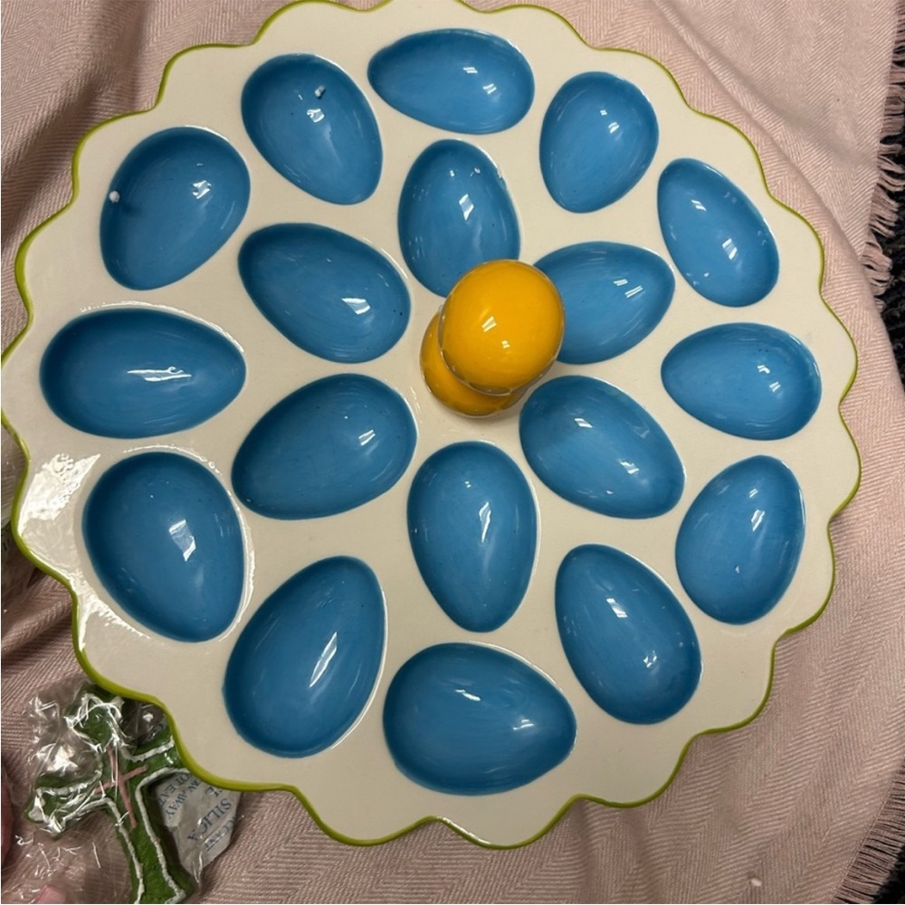 Happy everything egg plate